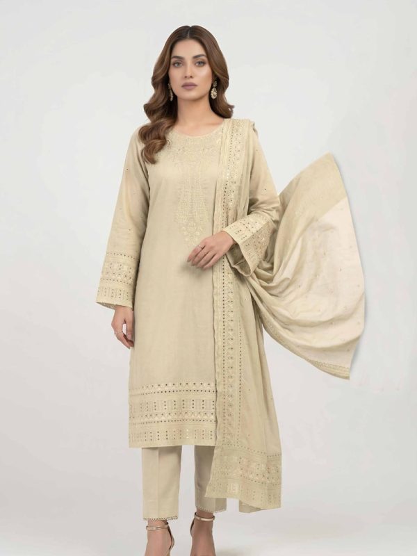 3-Piece Premium Embroidered Lawn Suit with Voile Embroidered Dupatta | Summer Collection | View | Bin Nisar Pakistani Clot...