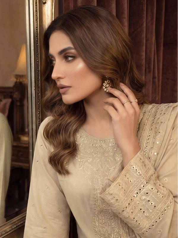 3-Piece Premium Embroidered Lawn Suit with Voile Embroidered Dupatta | Summer Collection | View | Bin Nisar Pakistani Clot...