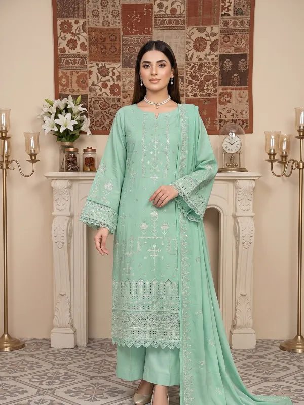 3PC Embroidery Lawn With Voil Emb Dupatta | Summer Collection | Bin Nisar Pakistani Clothing