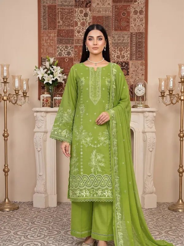 3PC Embroidery Lawn With Voil Emb Dupatta | Summer Collection | Bin Nisar Pakistani Clothing