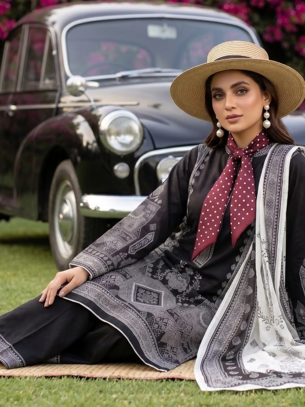 3PC Black Lawn Suit | Summer Collection | View | Bin Nisar Pakistani Clothing