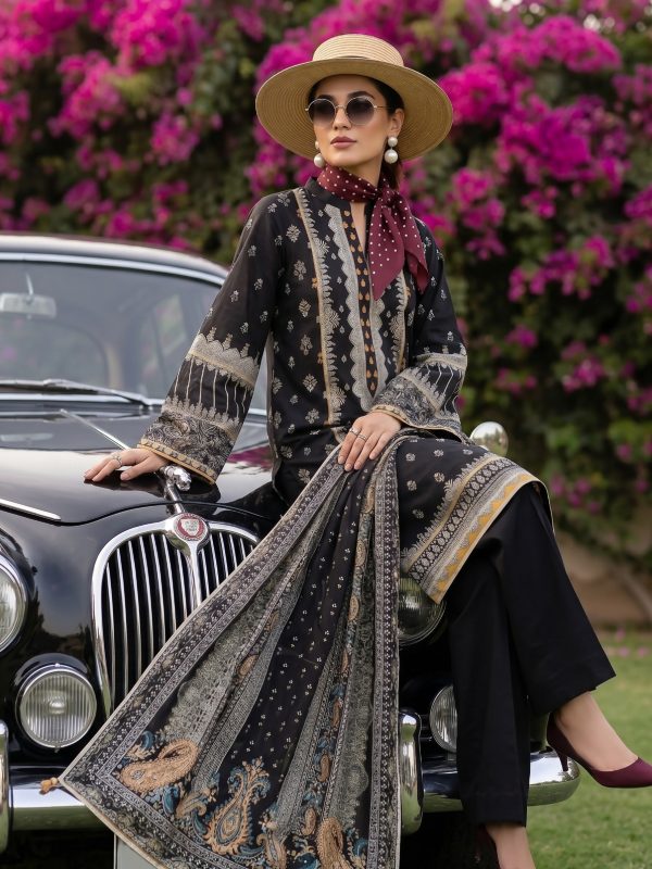 3PC Black Lawn Suit | Summer Collection | View | Bin Nisar Pakistani Clothing