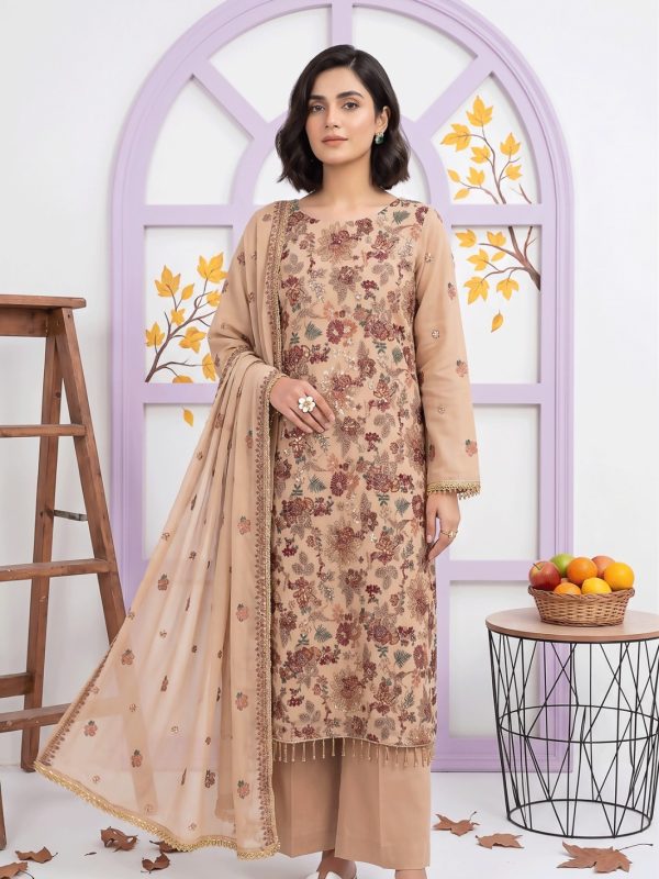 3PC Party Wear Shafoon Fully Embroidered Stitched Suit | Luxury Pret Collection | Bin Nisar Pakistani Clothing