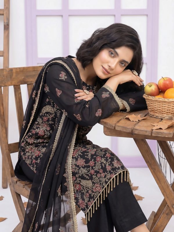 3PC Party Wear Shafoon Fully Embroidered Stitched Suit | Luxury Pret Collection | View | Bin Nisar Pakistani Clothing