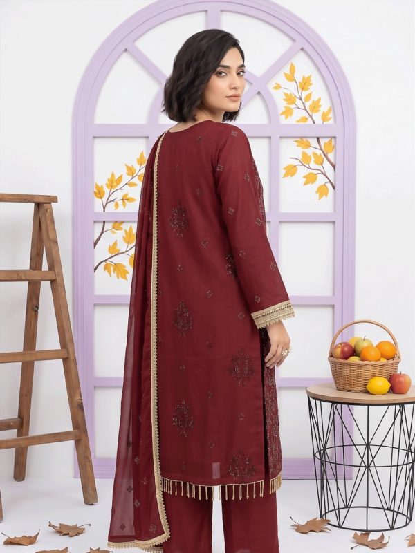 3PC Party Wear Shafoon Fully Embroidered Stitched Suit | Luxury Pret Collection | View | Bin Nisar Pakistani Clothing
