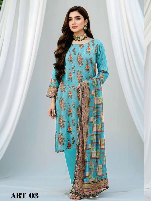 3PC Anarkali Allover Printed Lawn | Summer Collection | Bin Nisar Pakistani Clothing