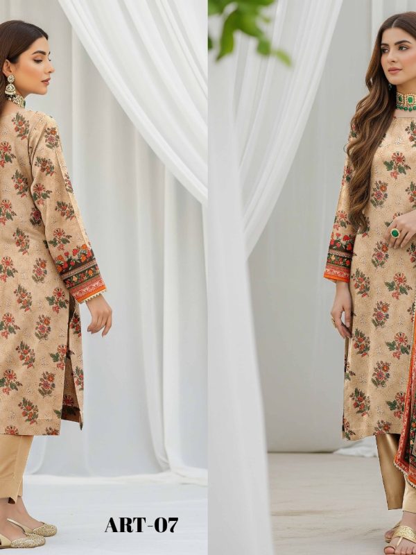 3PC Anarkali Allover Printed Lawn | Summer Collection | View | Bin Nisar Pakistani Clothing