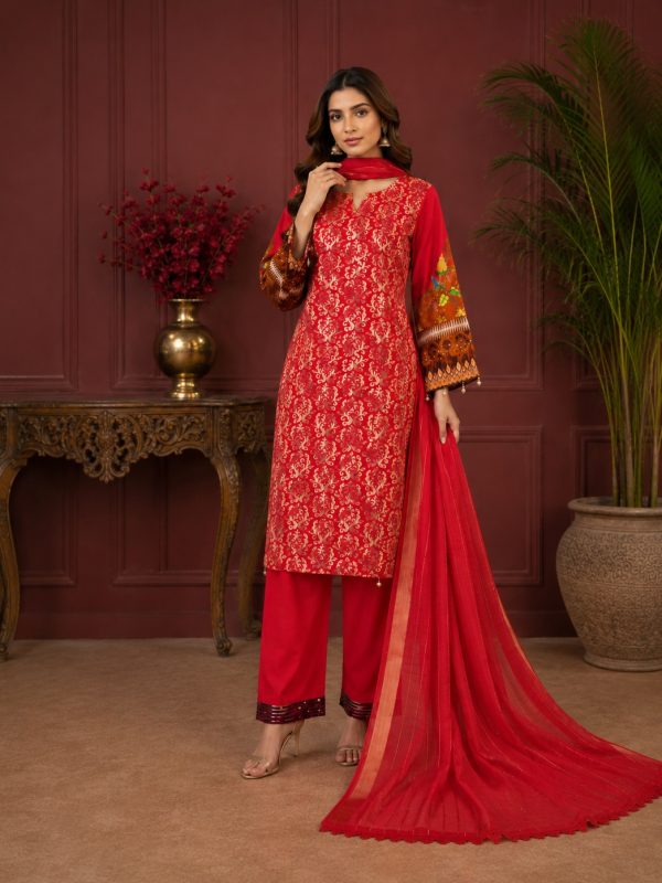 3PC Digital Fully EMB Paper Print Lawn | Summer Collection | Bin Nisar Pakistani Clothing