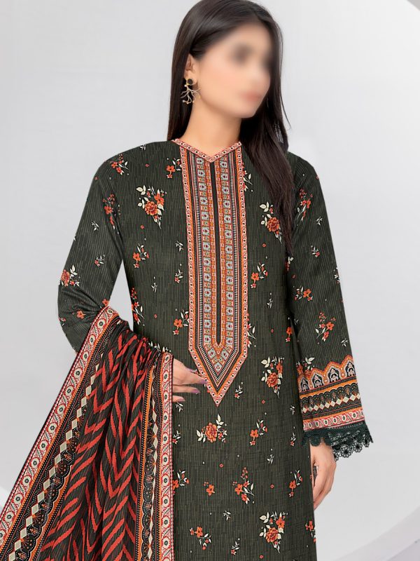 3PC Crystal Print Slub Lawn With Voil Dupatta | Summer Collection | View | Bin Nisar Pakistani Clothing