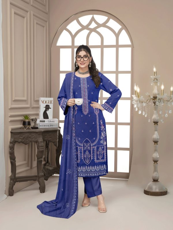 3PC Luxury Embroidery Lawn With Bamber Dupatta | Summer Collection | Bin Nisar Pakistani Clothing
