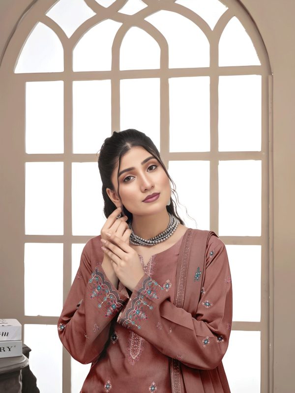 3PC Luxury Embroidery Lawn With Bamber Dupatta | Summer Collection | View | Bin Nisar Pakistani Clothing