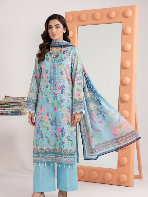 3PC Crystal Embroidered Lawn | Summer Collection | Bin Nisar Pakistani Clothing