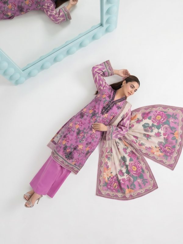3PC Crystal Embroidered Lawn | Summer Collection | View | Bin Nisar Pakistani Clothing