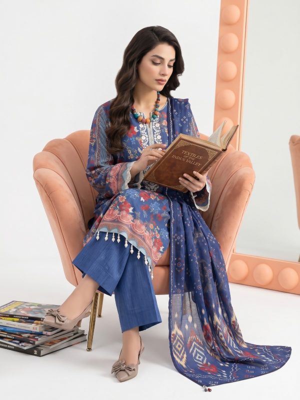 3PC Crystal Embroidered Lawn | Summer Collection | View | Bin Nisar Pakistani Clothing