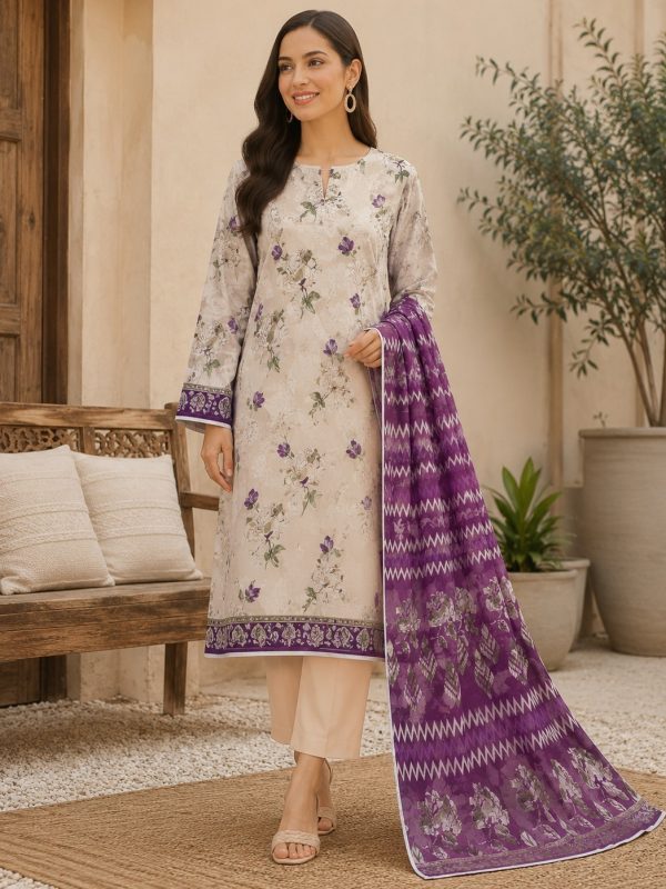 3PC Skin Printed Lawn Suit | Summer Collection | Bin Nisar Pakistani Clothing