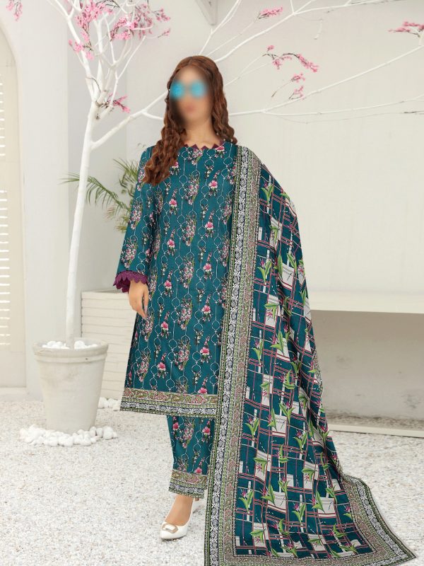 3PC Crystal Allover Printed Lawn Suit | Summer Collection | Bin Nisar Pakistani Clothing