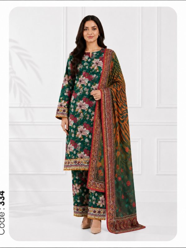 3PC Crystal Allover Printed Lawn Suit | Summer Collection | Bin Nisar Pakistani Clothing