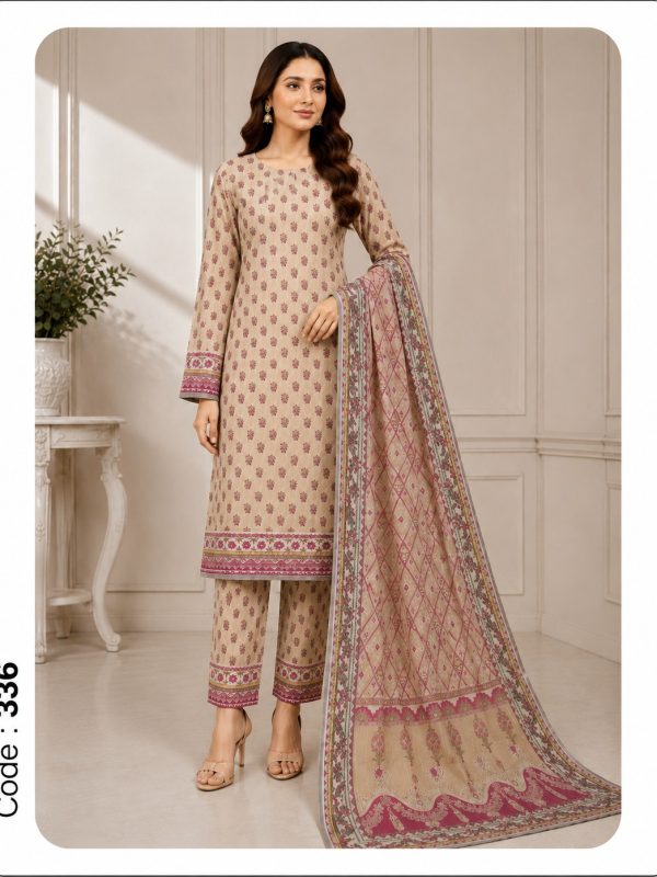 3PC Crystal Allover Printed Lawn Suit | Summer Collection | Bin Nisar Pakistani Clothing