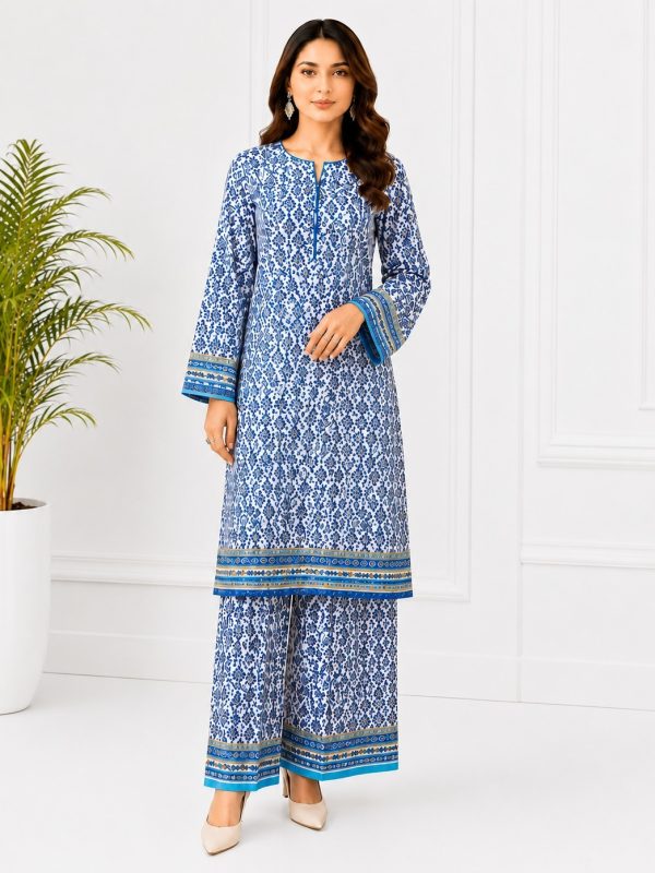 2PC Print Crystal Allover Lawn | Summer Collection | Bin Nisar Pakistani Clothing