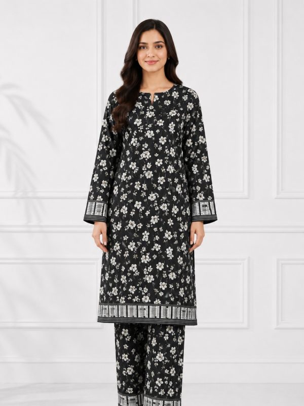 2PC Print Crystal Allover Lawn | Summer Collection | Bin Nisar Pakistani Clothing