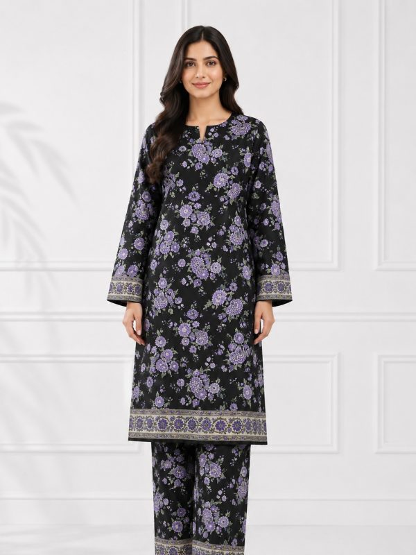 2PC Print Crystal Allover Lawn | Summer Collection | Bin Nisar Pakistani Clothing